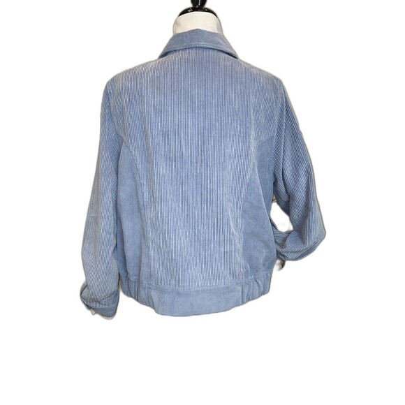 Alfred Dunner women’s zip up corduroy jacket Light Blue size 14 - Picture 5 of 12